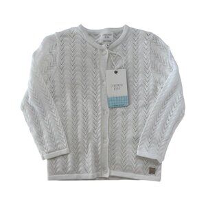 CARREMENT BEAU - KNIT CARDIGAN - IVORY - 100% COTTON - 2Y - NWT